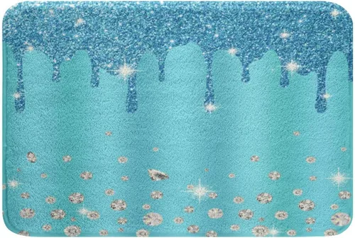 Vista 14 de Feelyou Alfombras de baño con lazo coquette de 16 x 24 pulgadas, tapetes de baño Leopared con lazos para niños, adolescentes y adultos con purpurina