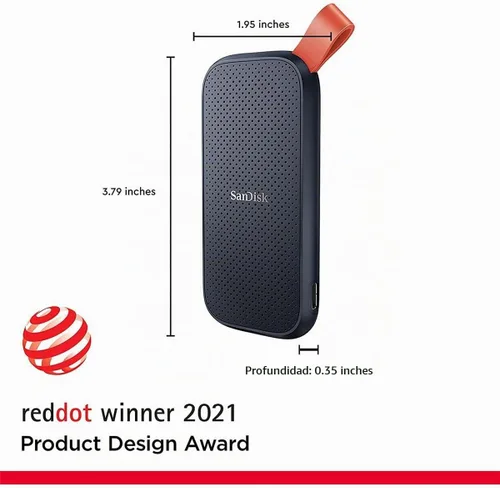 Vista 3 de SanDisk SSD portátil de 1 TB - Hasta 520 MB/s, USB-C, USB 3.2 Gen 2 - SDSSDE30-1T00-G25