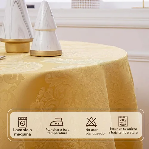 Vista 4 de Mantel rectangular de lino para cocina y comedor, impermeable, resistente a las manchas, lavable, de poliéster, diseño de granja, mantel de tela