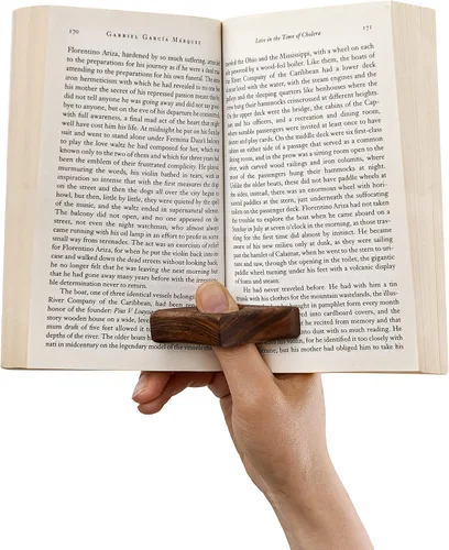Vista 2 de TILISMA Soporte de página de libro hecho a mano Accesorios de lectura de madera de nogal Regalos de libros para amantes de la lectura Gadgets