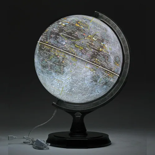 Vista 2 de Mapsoft Prime - Globo lunar gris iluminado, 11.8 in, MI-30