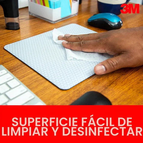 Vista 4 de Tapete para ratón, de 3M, con cubierta trasera no deslizante y diseño de ahorro de energía, estampado de mapa de bits, Bitmap Mejora la precisión