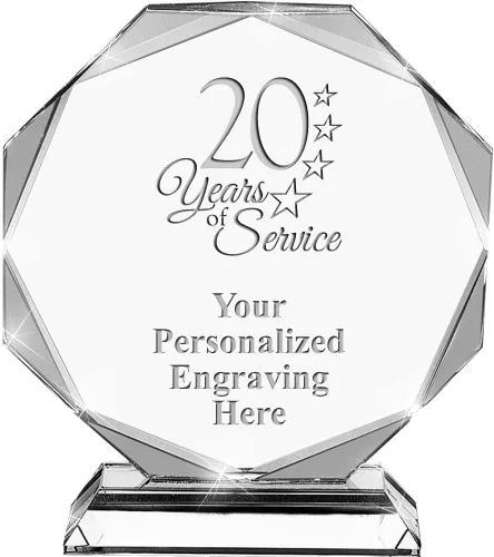 Vista 13 de Premio de cristal personalizado de 6.75 pulgadas con grabado - Premios de trofeos personalizados