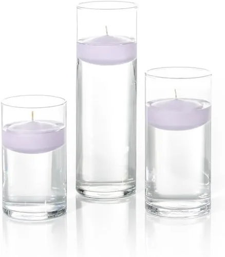 Vista 26 de yummi Juego de 18 velas flotantes y jarrones cilíndricos, color blanco