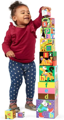 Vista 9 de Bloques para montar de Melissa & Doug deluxe, 10 piezas con alfabeto