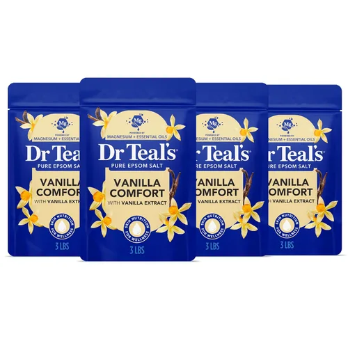 Vista 9 de Dr Teal's Sal de magnesio de Epsom pura, calma y duerme con lavanda, 3 libras (paquete de 4)