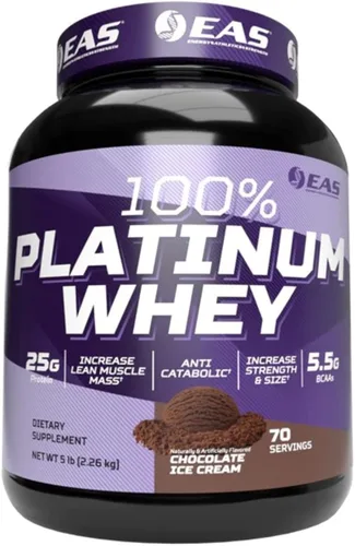 Vista 15 de EAS 100% proteína de suero de platino, helado de chocolate, 2 libras