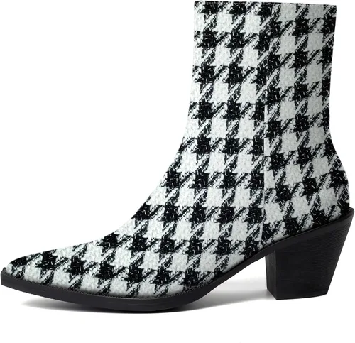 Vista 2 de WAYDERNS Botas altas de tacón medio para mujer, con cierre de cremallera, de 2.2 pulgadas