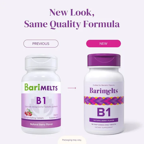 Vista 6 de BariMelts Vitamina B1, 90 tabletas, sabor natural a bayas