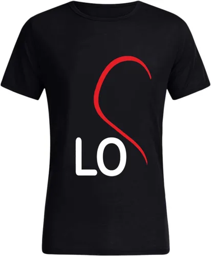 Vista 3 de Camisas a juego para parejas para él y ella, hombres y mujeres, estampado LO VE para el día de San Valentín, manga corta, blusa para parejas