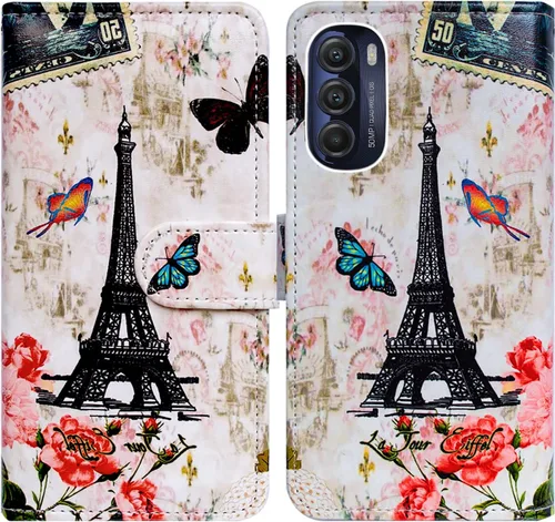 Vista 20 de Bcov Funda para Moto G Stylus 5G 2022 (no compatible con G Stylus 5G 2021), funda de cuero con tapa y ranura para tarjeta y soporte para Motorola