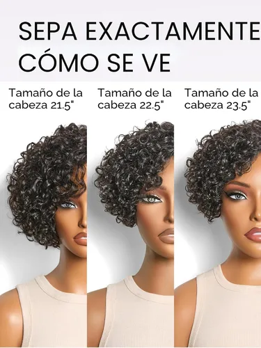 Vista 7 de LUVME HAIR Pelucas de cabello humano rizado sin pegamento de 6 pulgadas, precortadas, indetectable, HD, encaje Bob, peluca corta y rizada con ondas