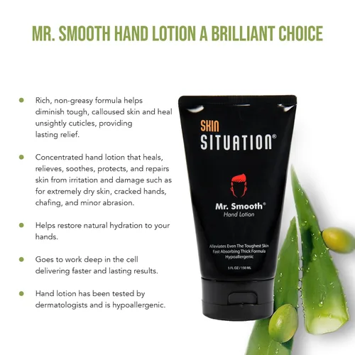 Vista 4 de Mr. Smooth - Loción de manos para hombres Crema curativa gruesa que repara manos ásperas y secas agrietadas y alivio de la piel. Hipoalergénico