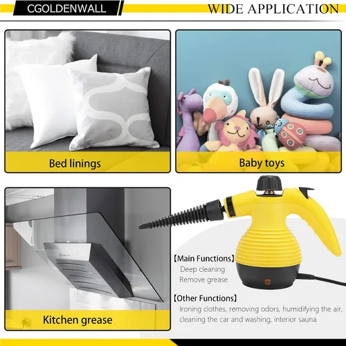 Vista 6 de CGOLDENWALL Limpiador de vapor de mano Vaporizador a presión Máquina de limpieza portátil para eliminación de manchas rebeldes Máquina de limpieza