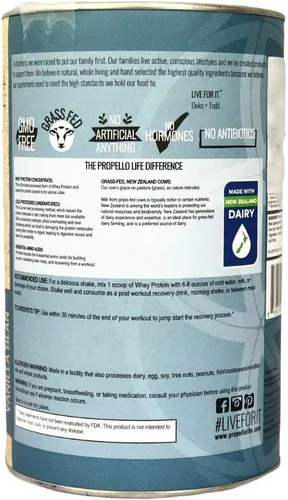 Vista 3 de Propello Life Proteína de suero en polvo alimentada con pasto (grano de vainilla, 17 porciones)