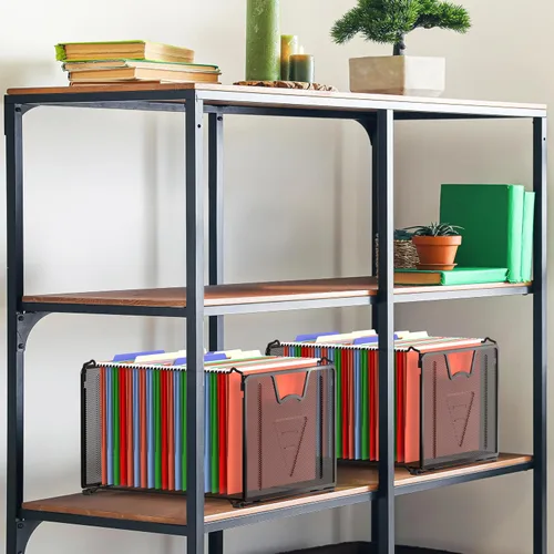 Vista 5 de Organizador de malla para archivos colgante de SimpleHouseware, color negro