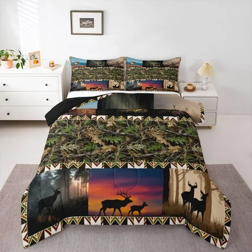 Vista 14 de Erosebridal Happy Camping - Edredón tamaño individual para niños, juego de ropa de cama de animales del bosque del bosque para bebés, niños y niñas