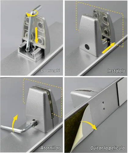 Vista 3 de Soporte de abrazadera de protección contra estornudos, 4 piezas, base de protección para encimeras, soporte de partición de aluminio resistente