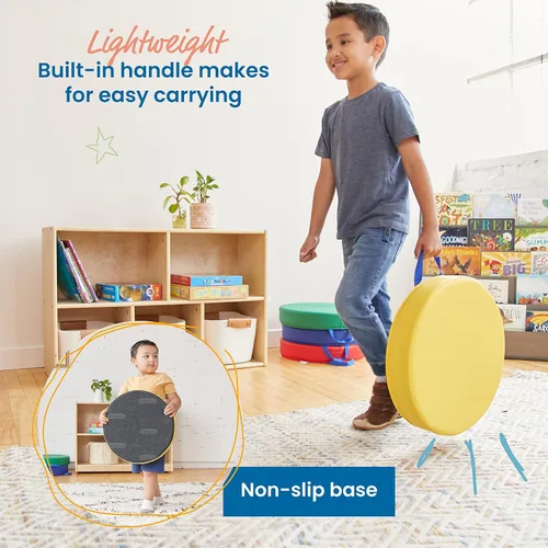 Vista 4 de ECR4Kids SoftZone Carry Me - Cojines de piso para asientos flexibles de aula, espuma de 3 pulgadas