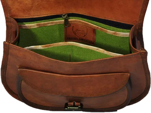 Vista 4 de Satchel And Fable Bolsos cruzados de cuero vintage hechos a mano para mujer