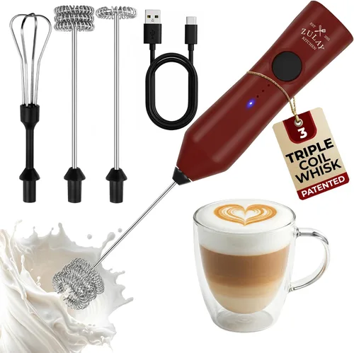 Vista 82 de Zulay Kitchen Potente varita espumadora de leche con 2 baterías Duracell – Mezclador de bebidas portátil ultrarrápido – Máquina de espuma eléctrica