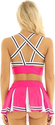 Vista 5 de YiZYiF Conjunto de uniforme de animadora con estampado de papá para mujer