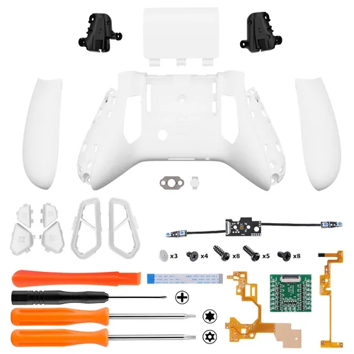 Vista 3 de eXtremeRate Victor X Remap Kit for Xbox Series XS Controller, 6 Profiles & White Redesigned Back Shell & Side Rails & 4 Back Buttons for Xbox Core