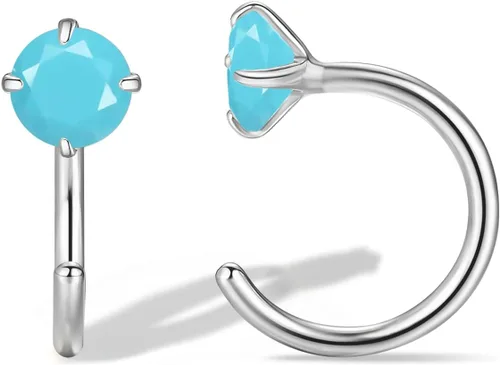 Vista 24 de Aretes pequeños de plata de ley 925 para mujer
