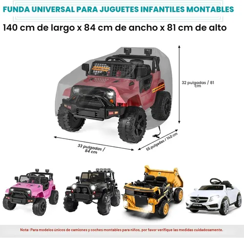 Vista 3 de Cubierta para coche de montar para niños, gran cubierta impermeable para ruedas de poder, cubierta universal para juguetes de coche de 210D