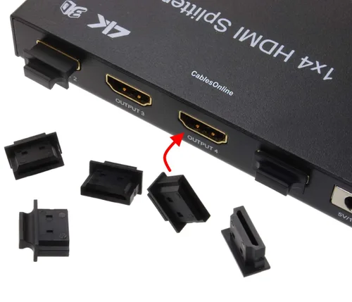 Vista 3 de CablesOnline - Paquete de 10 protectores de puerto HDMI macho contra polvo, color negro (CV-H01-10)