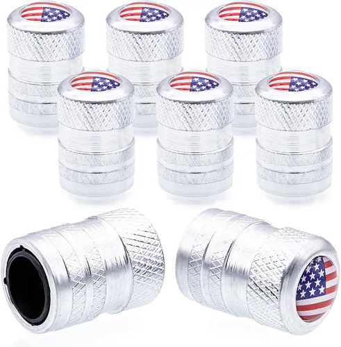 Vista 17 de 4 piezas de tapas de válvula de rueda con forma de punta, tapa de aire de aluminio para automóviles, cubiertas universales de válvula de rueda a