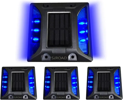 Vista 7 de Luces solares para entrada de vehículos, IP68 impermeables, marcadores de Azul