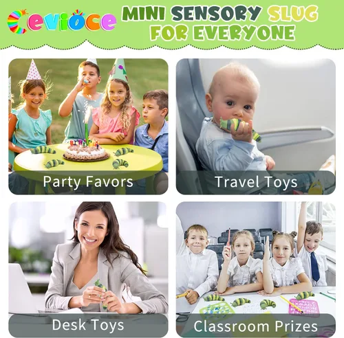 Vista 5 de Cevioce Babosa sensorial, mini babosa para adultos y niños, juguete sensorial para autismo, a partir de 3 años, relleno de Pascua (verde)