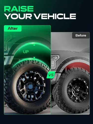 Vista 8 de YHTAUTO Kit de elevación de nivelación trasera de 2 pulgadas, pernos en U cuadrados extendidos y bloques de elevación con kit de hardware compatible