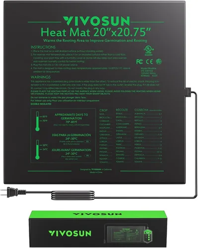 Vista 10 de Alfombrilla de calor Vivosun durable impermeable. Almohadilla de calefacción cálido hidropónico.