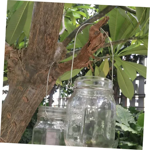 Vista 4 de Paquete de 8 asas de alambre de acero inoxidable para conservas de tarros de masón, ganchos de alambre para boca regular, tarro de lata