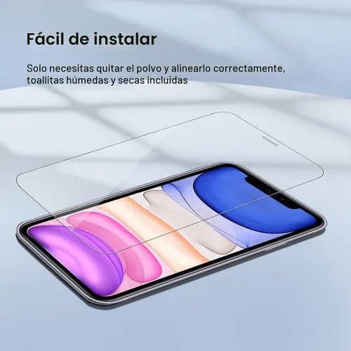 Vista 5 de Qularlans Paquete de 3 protectores de pantalla de vidrio templado compatibles con iPhone 11/XR, dureza 9H, resistente a los golpes, vidrio templado
