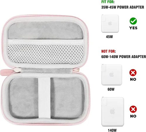 Vista 5 de Práctico estuche para MacBook Air Pro Charger MagSafe/MagSafe 2 adaptador de corriente, iPhone 16/16 Pro/15/15 Pro/14/14 Pro MagSafe, Hub USB C, Hub