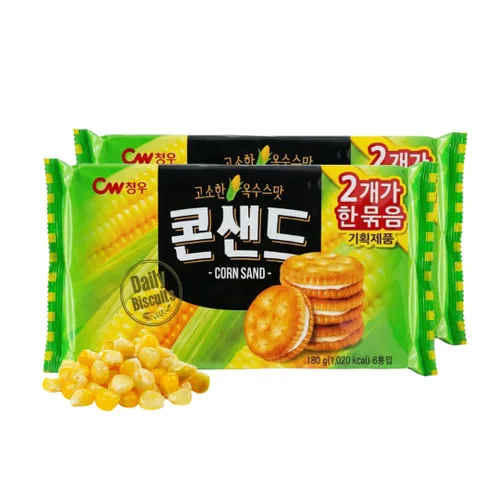 Vista 10 de Korean Food CW Vanilla Sandwich Cookies Sweet Vanilla Cream 12 Packs 360g