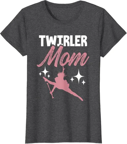 Vista 6 de Twirler Mom Baton Twirl Mother Majorette Twirling Camiseta, Negro, S