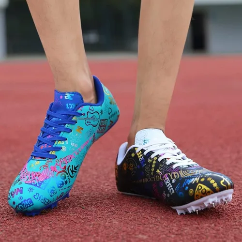 Vista 3 de Liuliuroupp Mens Track and Field Shoes Boys Track Race Jumping Professional Running Nail Spikes Shoes Teenagers Spikes Sneakers