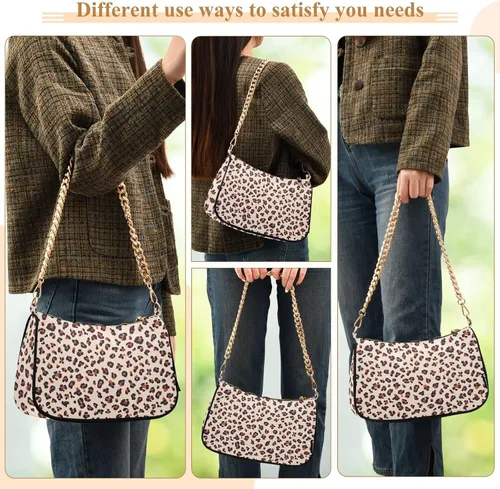 Vista 5 de Bolso de hombro con cadena pequeña para mujer, bolso de mano con cremallera