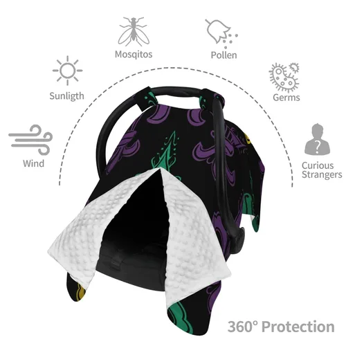Vista 8 de Cubierta de toldo para asiento de automóvil para bebé, suave y transpirable, fundas de lactancia materna, multiuso, cochecito para bebé, regalo