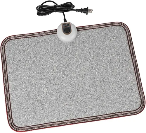 Vista 8 de Alfombras eléctricas calentadas - Calentador de pies AC 110V, alfombra calentada para debajo del escritorio para oficina y hogar (Negro)