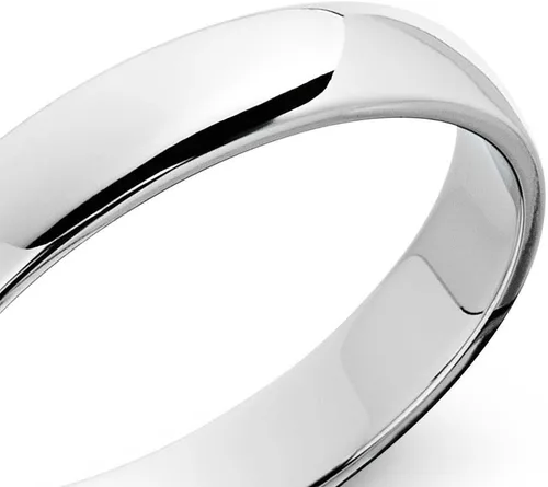Vista 2 de Anillo de boda de calce cómodo, resistentes al deslustre, liso, pulido, de plata fina, 4 mm, tamaños 6-12
