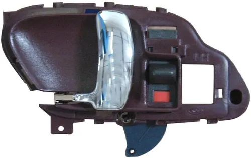 Vista 12 de TRQ Manija de puerta interior delantera izquierda cromada y negra para el lado del conductor compatible con Ford F-150 2012-2014