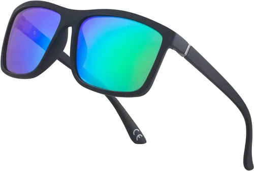 Vista 21 de Gafas de sol polarizadas deportivas para hombre, gafas de marco cuadrado NP1007