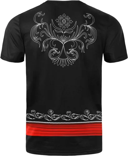 Vista 3 de Funny World Camisetas de mariachi para hombre, disfraz de fiesta mexicana de manga corta