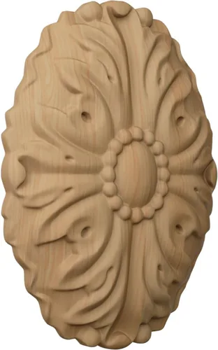 Vista 2 de Ekena Millwork ROS02X04ASAL Roseta ovalada Ashford, 1 7/8 pulgadas de ancho x 2 3/4 pulgadas de alto x 1/2 "P, aliso