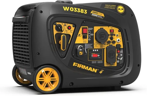 Vista 13 de FIRMAN Generador portátil con inversor de gas W03382, potencia de arranque eléctrico de 3650 W, silenciador silencioso de la serie Whisper, modo